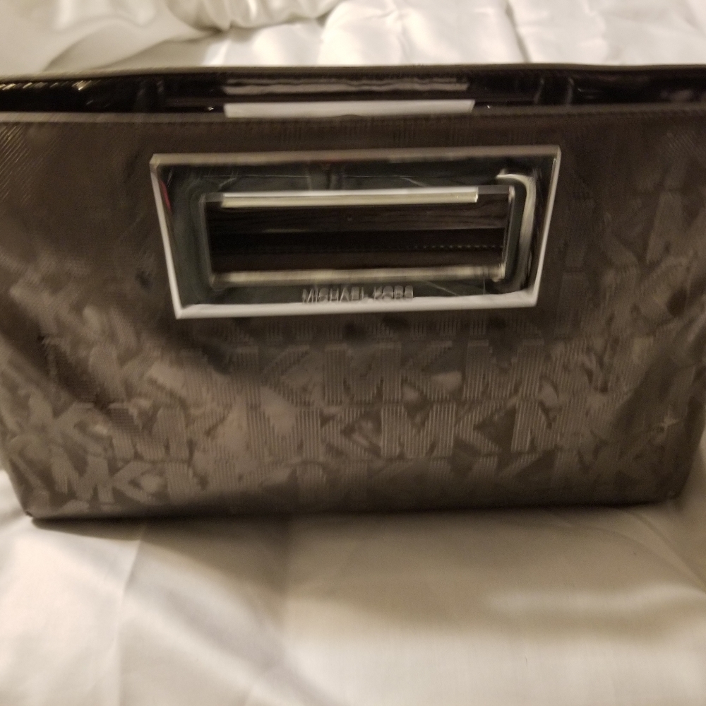 MICHAEL KORS embossed metallic Berkley clutch
